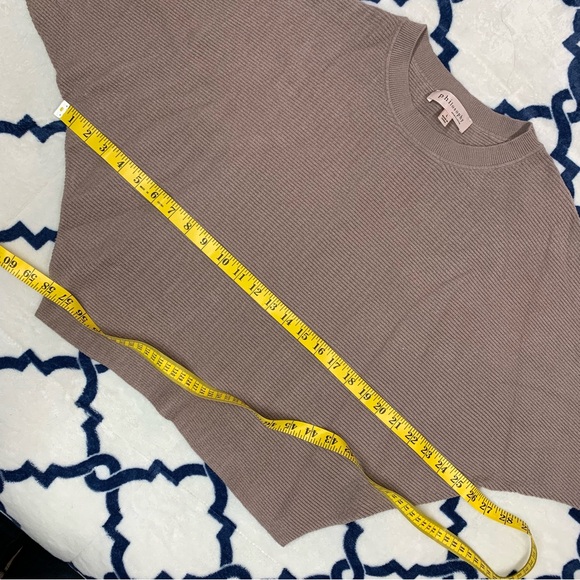 Philosophy EUC Taupe Dolman Zip Sleeve Pullover Ribbed Knit Sweater size L - Picture 9 of 11